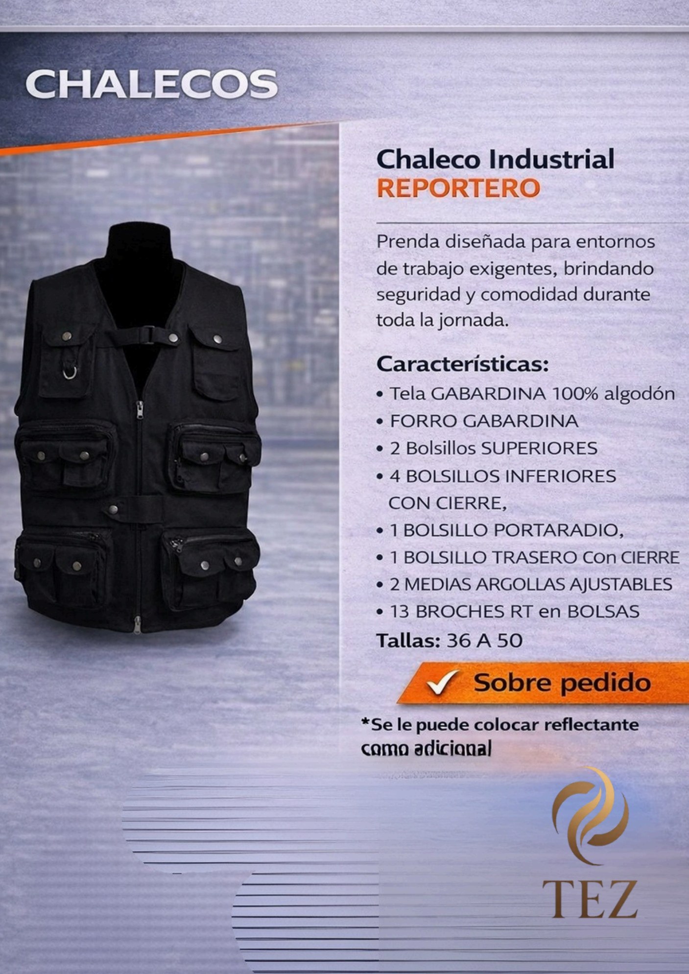 Chaleco Industrial REPORTERO