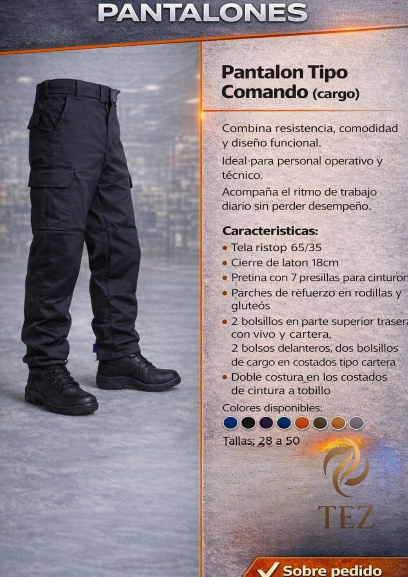 Pantalon Tipo Comando (cargo)